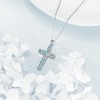 URONE Hummingbird Necklace 925 Sterling Silver Turquoise Cross Pendant Necklace