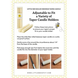 8 Inch Hand Rolled Beeswax Taper Candles (Three Pairs), Fits Any Size Taper Holder, 6 to 8 Hour Burn Time Each