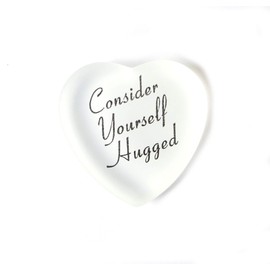 Lifeforce Glass Consider Yourself Hugged Glass Heart with Pouch, A Virtual Hug for Your Friends, Family, Loved Ones and Total (Deserving) Strangers. from (White)