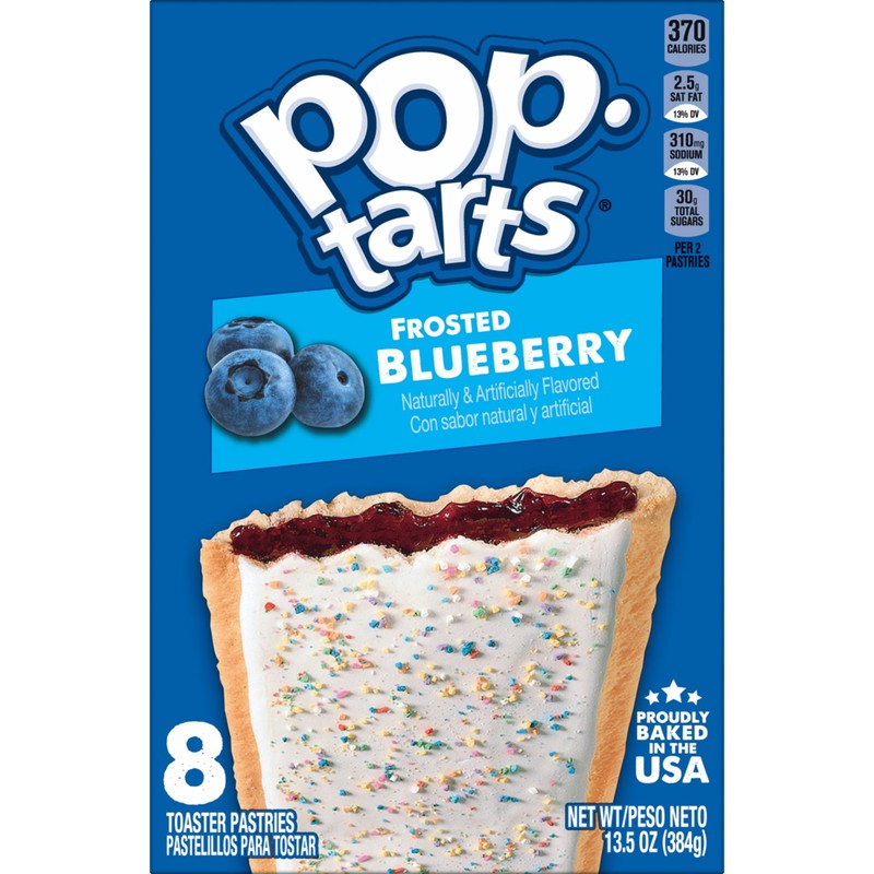 Pop-Tarts Toaster Pastries, Breakfast Foods, Kids Snacks, Frosted Blueberry (8