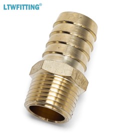 LTWFITTING No Lead Brass Barbed Fitting Coupler/Connector 3/4" Hose Barb x 1/2" Male NPT Fuel Gas Water (Pack of 20)