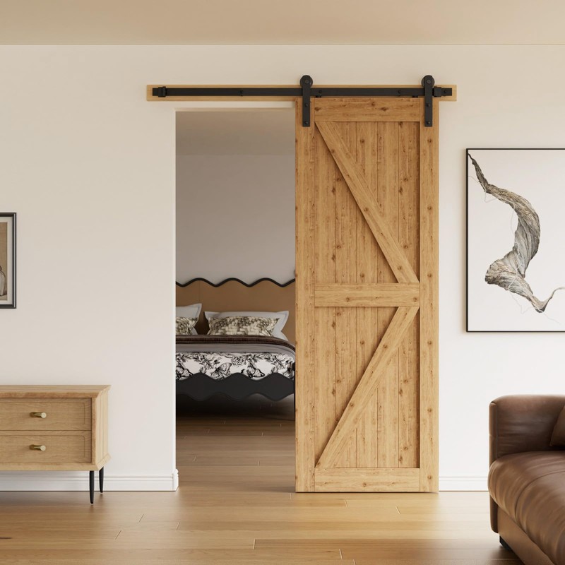 CCJH 6FT Heavy Duty Sturdy Sliding Barn Door Hardware Kit