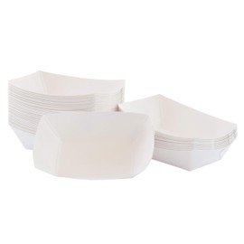 JA Kitchens Mini White Paper Food Tray - 250 Pieces 1/4 Pound Tray