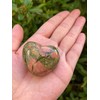 GAF TREASURES Unakite Gemstone Hearts, Polished Unakite Puffy Hearts, Unakite