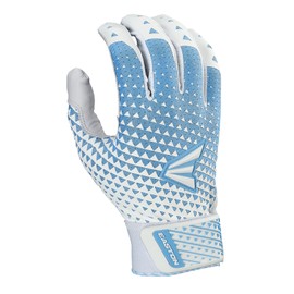 Easton | GHOST NX Fastpitch Softball Batting Gloves | Adult Large | White/Carolina Blue