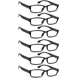 JOSCHOO 6 Pack Computer Reading Glasses for Women and Men with Comfortable Spring 4.00x