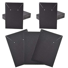 Aylifu 100 Pieces Jewelry Display Cards Earrings Collection Cardboard Necklace Holder Kraft Paper Tag for Jewelry Organizing, Black Color 6 * 9cm