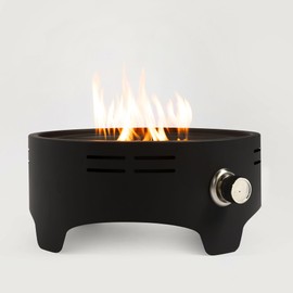 15 Inch Black Portable Propane Fire Pit, Tabletop Camping Fire Pit with Cog Support