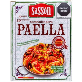 Sassón Sazonador para Paella - 5 Sobres - 30 Porciones - 20 G - Contiene Azafrán Español