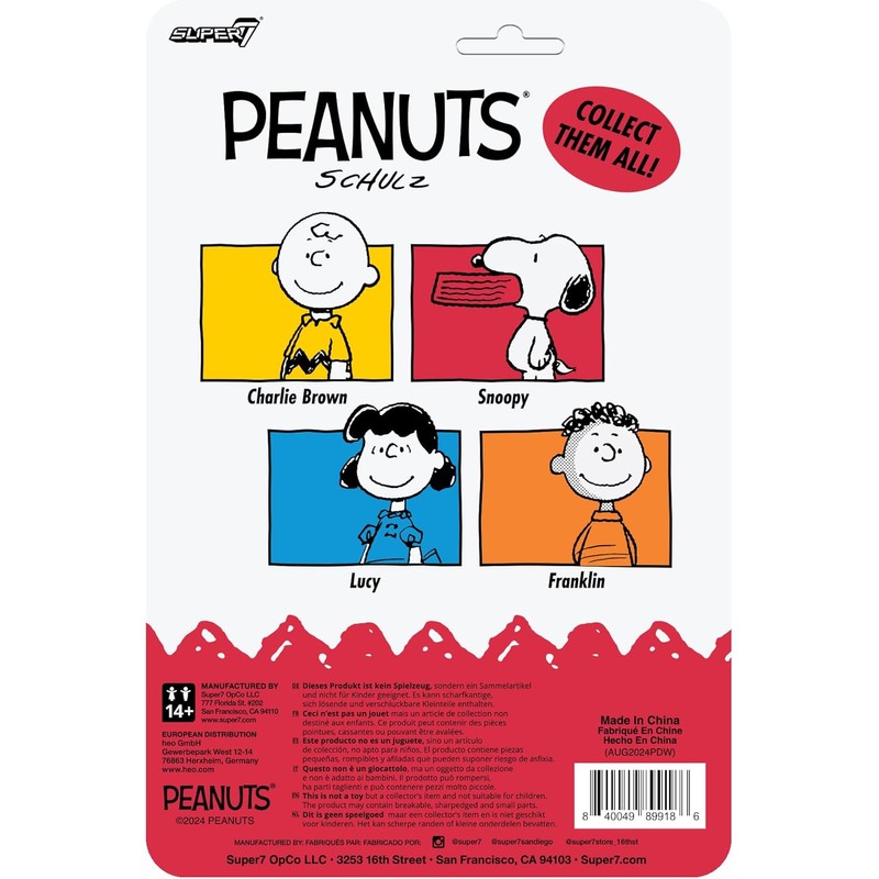 Super7 Peanuts Reaction Figures Wave 07 - Snoopy Action Figure