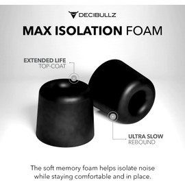 Decibullz - Custom Molded Earplug, Earphone, and Earbud Replacement Tips (5 Pack), Small