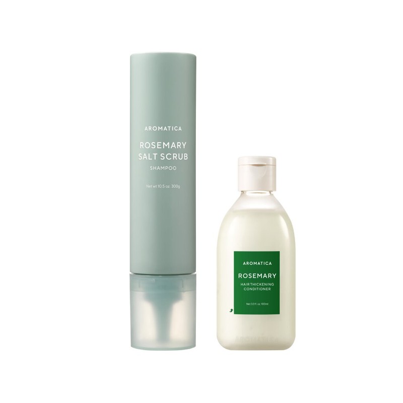 AROMATICA Rosemary Salt Scrub Shampoo 300g Special Set (+Conditioner 100mL)