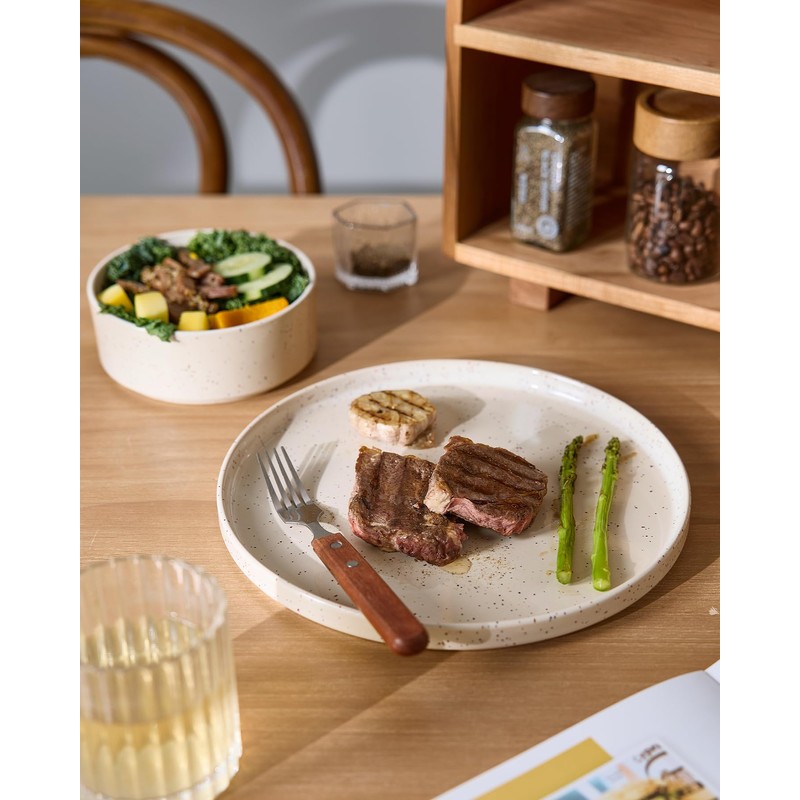 Famiware Nebula Plates and Bowls Sets, 12 Pieces Dinnerware Sets,
