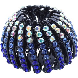 Paquete de 4 soportes extensibles para coletas, accesorio para el cabello, moño con diamantes de imitación, pinza para el pelo para nido de pájaro, soporte para cola de pelo para mujeres y niñas