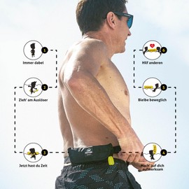 Restube Beach Swim Buoy Starter Bundle | Includes Inflatable Rescue Buoy, 2 CO2 Replacement Cartridges and Waterproof Reflective Tape