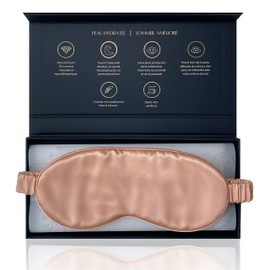 Andromeda 100% Silk Sleep Mask | Night Mask to Protect Eyes from Light | Travel, Plane, Home, Train, Hotel | Washable | Men and Women | (Rose Gold)