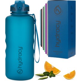 Hydracy 2L Large Water Bottle, Shatterproof, BPA Free Tritan Plastic, Leakproof, Zero Condensation, With Detachable Carry Strap, Spillproof Lid, Convenient Silicon Spout, Ideal for Gym, Yoga