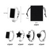 4 Pairs Of Black Huggie Earrings Set, Comes With 1