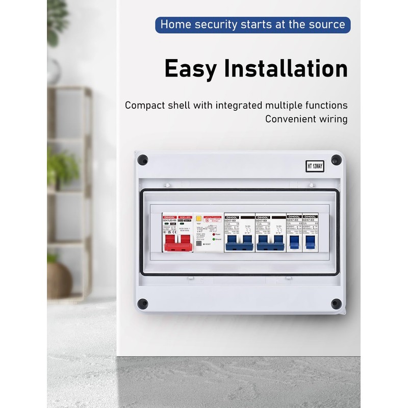 DIHOOL Ground Fault Circuit Breaker with Voltage Surge Arrester Protection,