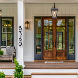 Metal House Numbers, Stainless Steel for Outside, Mailbox Numbers, House Address Signs, Coated Black, Modern Style, With Floating Appearance Kit (Black 2, 3 Inch)