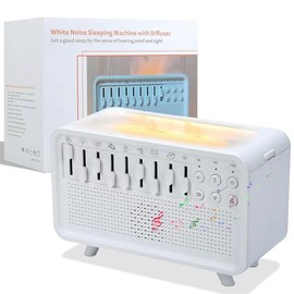 Humidificador de luz nocturna de ruido blanco, humidificador de ruido blanco 3 en 1 con 8 sonidos ambientales, caja de sonido difusora alimentada por USB, máquina de sonido para dormir para oficina en