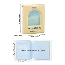 SURALIN 1 x Mini Photo Album, 40 Pockets, Kpop Photo Card Holder, Love Heart, Hollow, Photo Card Holder, Kpop Binder Photo Card Holder for Photo Collection (Light Blue)