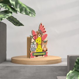 1 Geburtstag Junge Geschenk Wildtiere 1 Holzkarte - Geburtstagskarte - Geschenke 1. Geburtstag Junge, 1 Geburtstag Junge, Deko 1. Geburtstag Junge, Geschenk 1. Geburtstag Junge