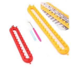HZXMKB Knitting Loom Kit with Hook,Long Knitting Looms Machine Weaving Loom Set with Hook Needle,Set of 2 Looms Knitting,DIY Handmade Knitting Making Tools,for Girl, Women,Lovers,Scarves,Hats,Socks