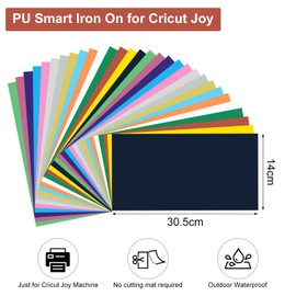 30pcs Plotter Film Textile Iron On Film for Cricut Joy Iron-On Film Plotter Film Textile Print Flex Film Plotter Textile Flock Film for Plotter T-Shirt Film for Ironing Smart Iron On Heat Transfer