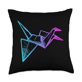 Easy Best Origami Crane Paper Gifts For Beginners Folding Owl Paper Crane Master Origami Throw Pillow, 18x18, Multicolor
