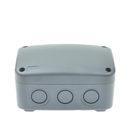 SuperInk IP66 Waterproof Junction Box, Outdoor Electrical Enclosure Box, 4.9"x3.3"x2.3" PVC/ABS Plastic Project Case, Weatherproof Grey Cable Box for Exterior Use, Fits 20mm Cable Glands，7PK