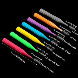 100 piezas de cepillos para limpiador, cepillo interdental, palillo de dientes, cabezal de hilo dental, higiene bucal, herramienta de limpieza de dientes (colores elegantes)