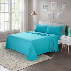 ARTALL Soft Microfiber Bed Sheet Set 4-Piece with Deep Pocket Bedding - Queen, Teal