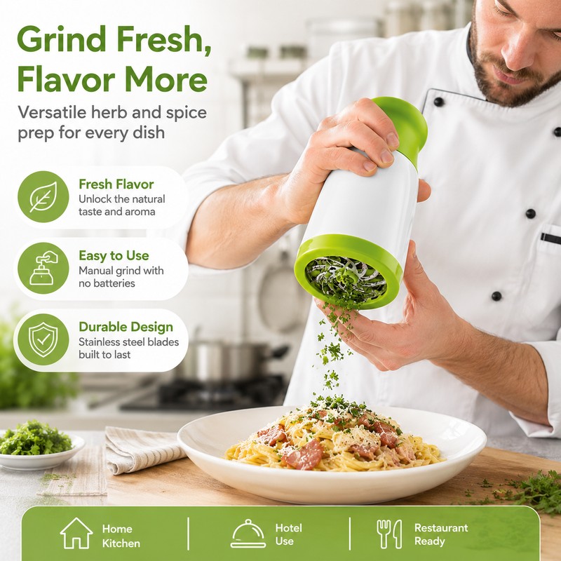 Manual Herb Grinder for Kitchen Prep – Handheld Parsley, Cilantro
