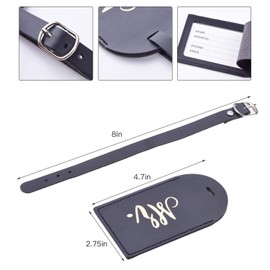 Luggage Tags Mr and Mrs CACASO Leather Travel Tags for Luggage Bag Tags for Mr & Mrs Gifts Honeymoon Gifts Suitcase Tag Black and White