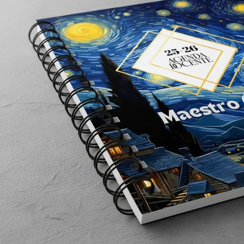 Agenda Docente Color Neutro Maestro 2025-2026 Personalizada