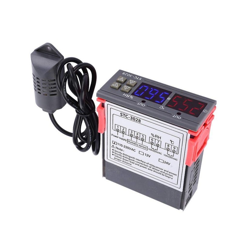 STC-3028 Temperature Control 12V/24V/110V/220V Digital Display Temperature and Humidity Controller
