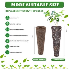 300Pcs Growth Sponges for Pods, Greenhouses Sponges, Grow Sponges for Greenhouses & Germination Equipment, Starter for Indoor Garden System (Brown)