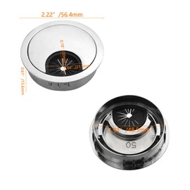 TOVOT 4 Pack Desk Grommet 2" Silver Metal Desk Cord Cable Hole Cover Grommet for Cord Management