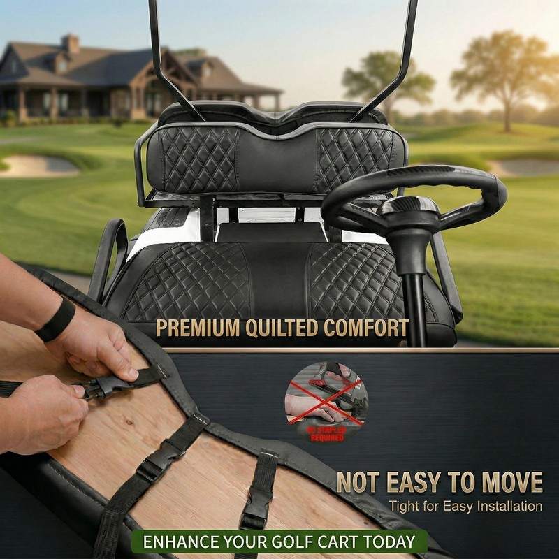 SugarFox 4PCS Golf Cart Seat Covers - Staple-Free Easy Install