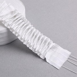 WANYI Curtain Tape Ruffle Tape Curtains, Curtain Tape for Sewing, Polyester, 7 cm Wide, Curtain Tape, Loop Tape, Universal Tape, Pleated Tape for Curtains Tape (12 m)