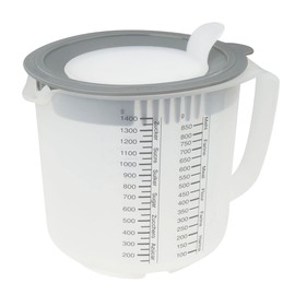 Dr. Oetker 1802 measuring cup with lid, gray, transparent, 1.4 l