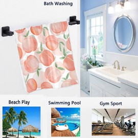 Naanle Sweet Pink Peaches Soft Highly Absorbent Guest Home Decor Hand Towels Multipurpose for Bathroom, Hotel, Gym and Spa (16 x 30 Inches)