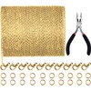 JOVITEC 39.4 Feet 2 mm Link Chain Necklace Jewelry Plier with 30 Pieces Lobster Clasps and 100 Pieces Jump Rings for Jewelry Accessories DIY (Gold)