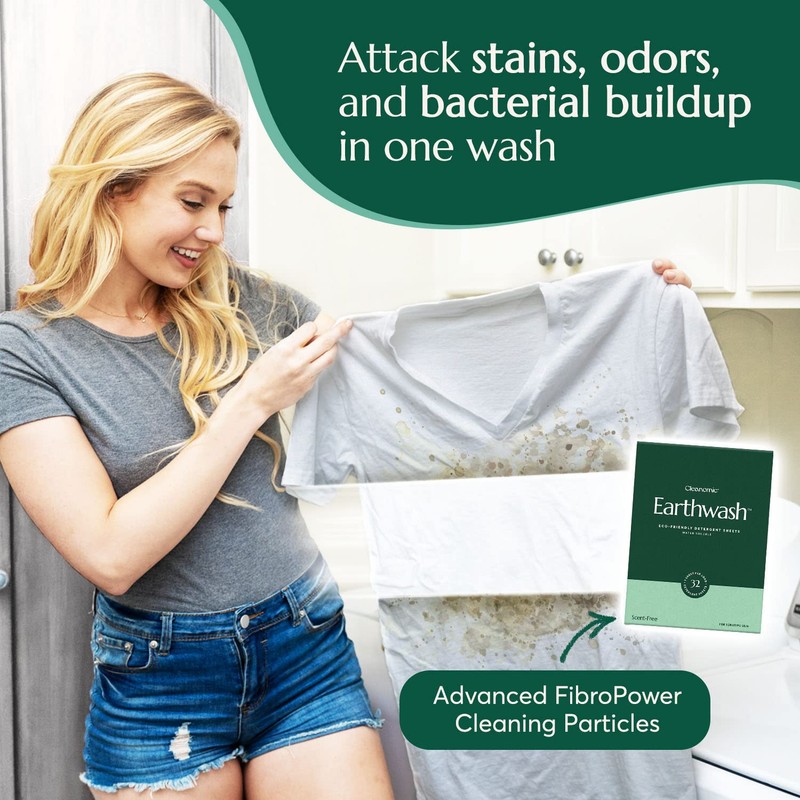 earthwash Laundry Sheets, Scent-Free (32 Loads), The Perfect Plastic Free