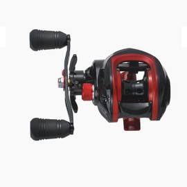 8KG Baitcasting Reel Double Seals Bearing Fishing Reel with Magnet Braking System Black Red LK201 Plastic Skirted Spool Left Hand