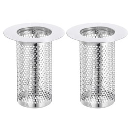 sourcing map 3 Pack Shower Drain Strainer, 3.1" x 2" Stainless Steel Floor Drain Strainer Deep Sink Hair Catcher for Kitchen Bathroom Balcony Floor Drain, Fit Hole Size from 1.18" to 1.97"