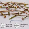 SKIR'CO (6 pcs) Yellow Zinc Plated Wood Connector Screws 6.5