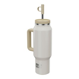 Wyld Gear - Wyld Syde Travel Tumbler 30 oz (900 ml), Champagne | Heiß & Kalt | Isolierflasche mit bruchfestem Strohhalm | geeignet für Getränkehalter | auslaufsichere Thermosflasche | BPA-frei