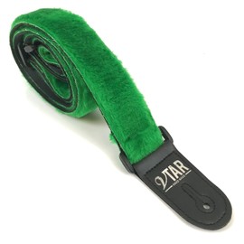 Vtar Vegan Guitar Strap, Electric Acoustic Bass & 6 Free Pics (Green Faux Fur)